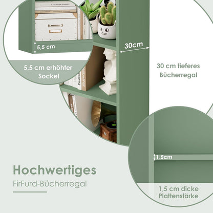 Bücherregal 12 Fächer – Grün, Standregal für Wohnzimmer & Büro