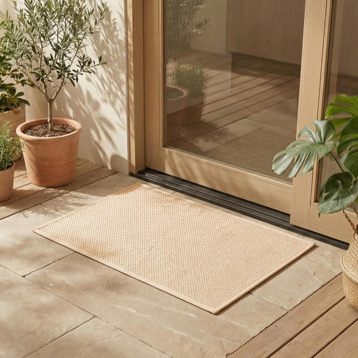 Fußmatte Innen beige 80x120cm – Rutschfest & Waschbar