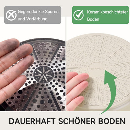 19-tlg. Antihaft-Topfset mit abnehmbaren Griffen – Taupe