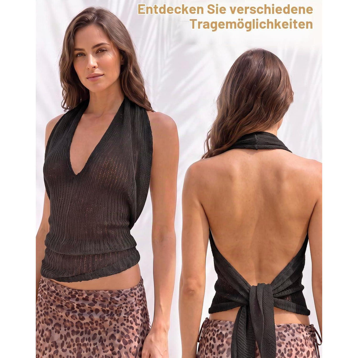 Damen Poncho Netz Schal Off-Shoulder Schwarz