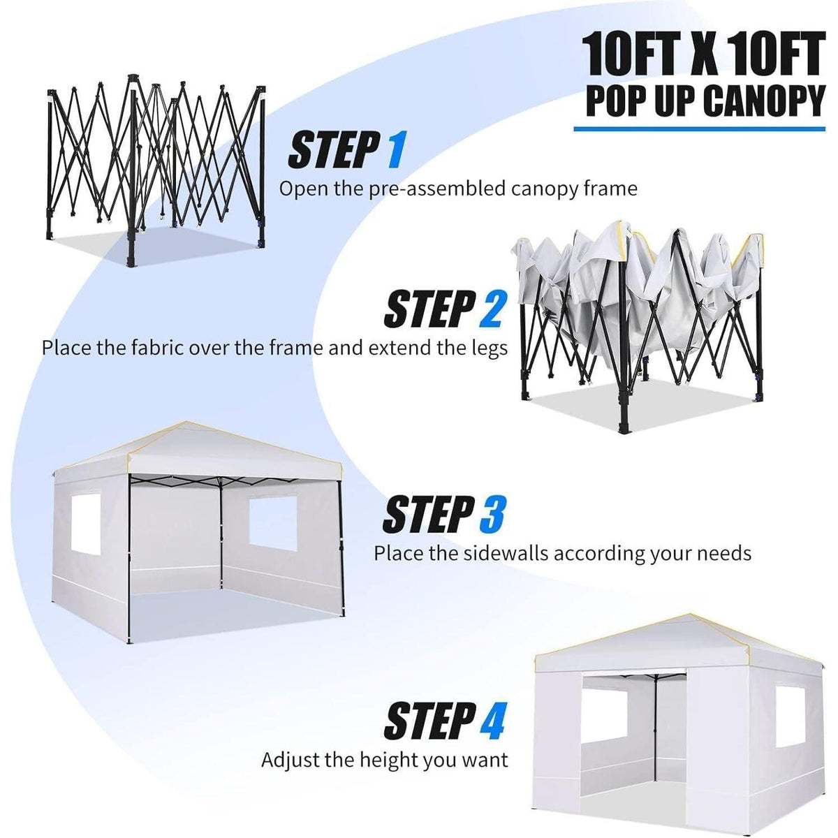 Faltpavillon 3x3m mit Seitenteilen – Wasserdicht & Winterfest