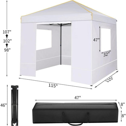 Faltpavillon 3x3m mit Seitenteilen – Wasserdicht & Winterfest