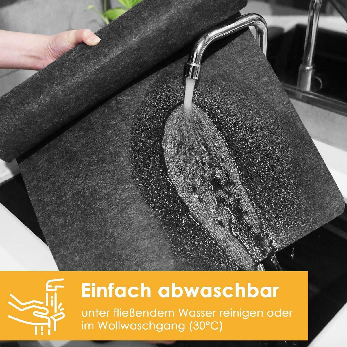 Filz Tischläufer Anthrazit 100x30 cm Hitzebeständig