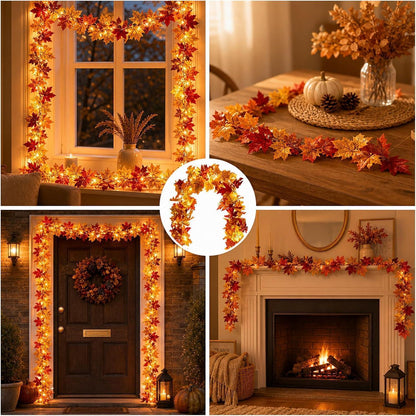 Herbstgirlande Blätterdeko – 2er Set für Zuhause & Garten