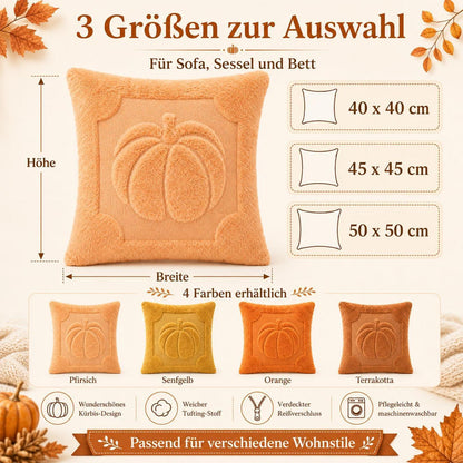 4er-Set Herbstkissenbezüge 40x40cm Kürbisdeko