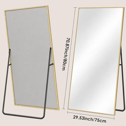 Ganzkörperspiegel 180x75cm – Stand- & Wandspiegel Goldfarben