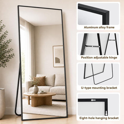 Ganzkörperspiegel 161x52cm – Stand- & Wandspiegel mit Aluminiumrahmen