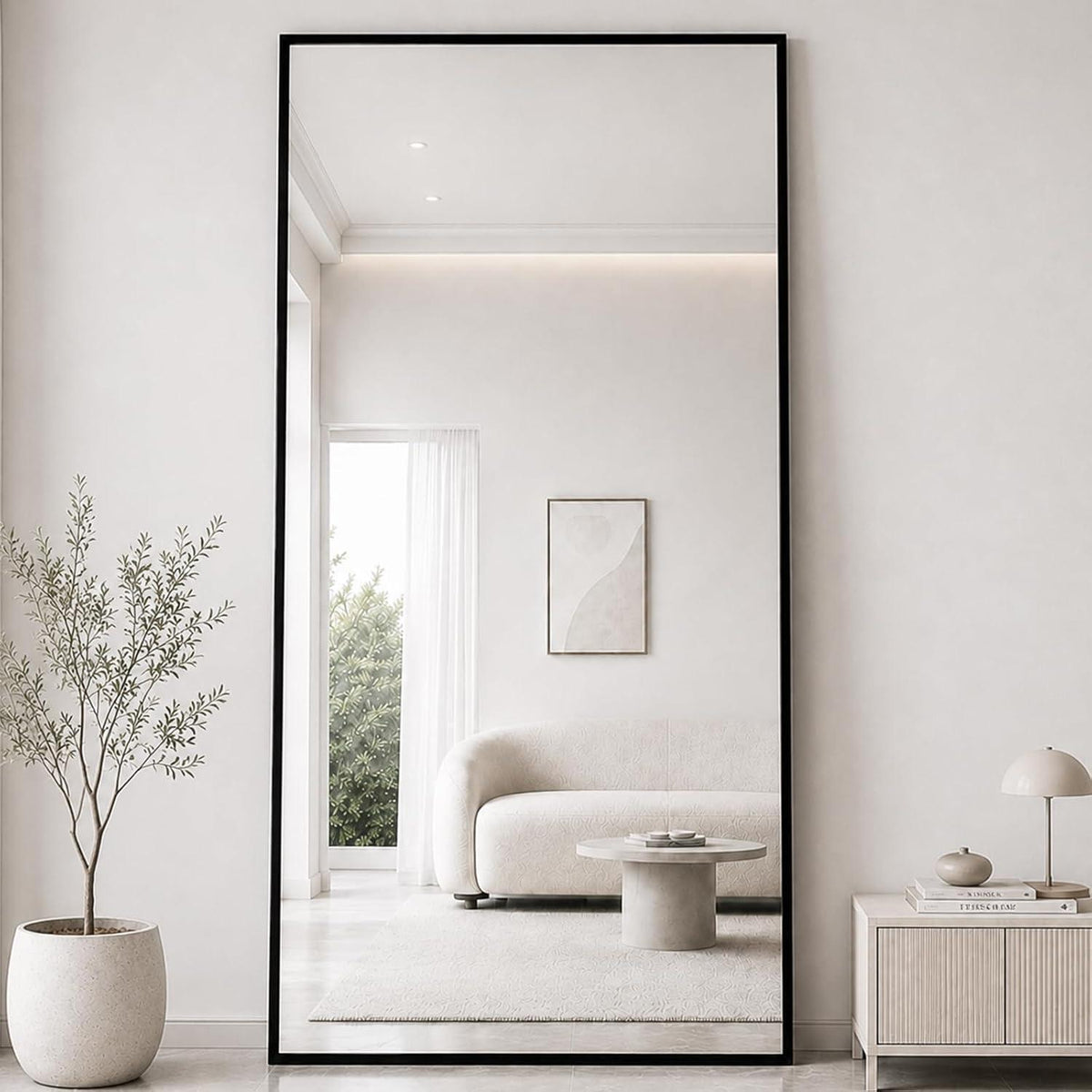 Ganzkörperspiegel 218x102cm – Stand- & Wandspiegel mit Aluminiumrahmen