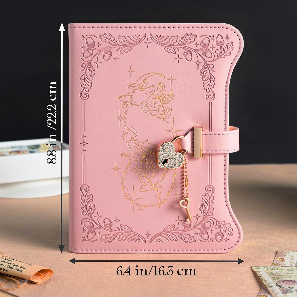 Notizbuch mit Schloss & Schlüssel – Fuchs Design A5