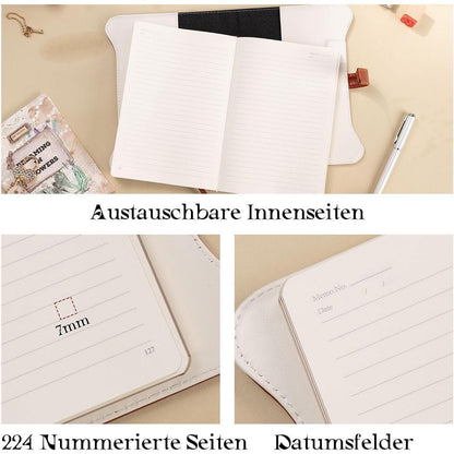 Notizbuch mit Schloss & Schlüssel – Vintage Fuchs Design A5