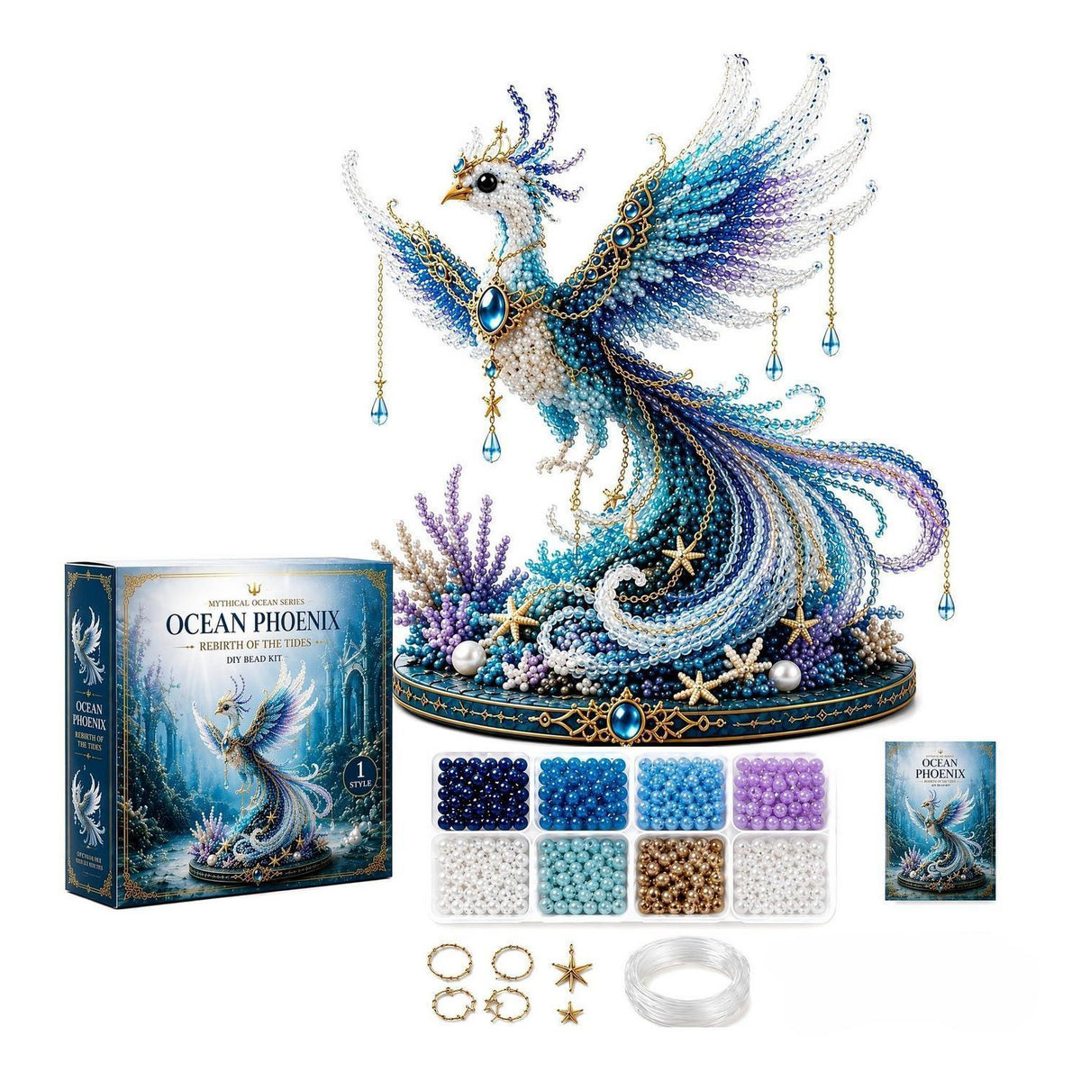 3D Perlen Tier Bastelset Phönix – Kreatives DIY Geschenk