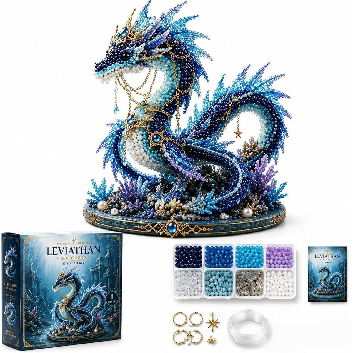 3D Perlen Tier Bastelset Drache – Kreatives DIY Geschenk für Erwachsene