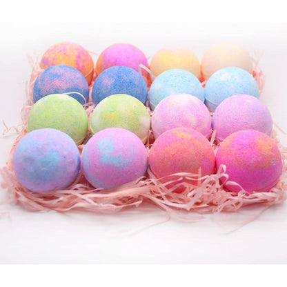 16 Badekugeln Geschenkset – Bio Badebomben mit ätherischen Ölen