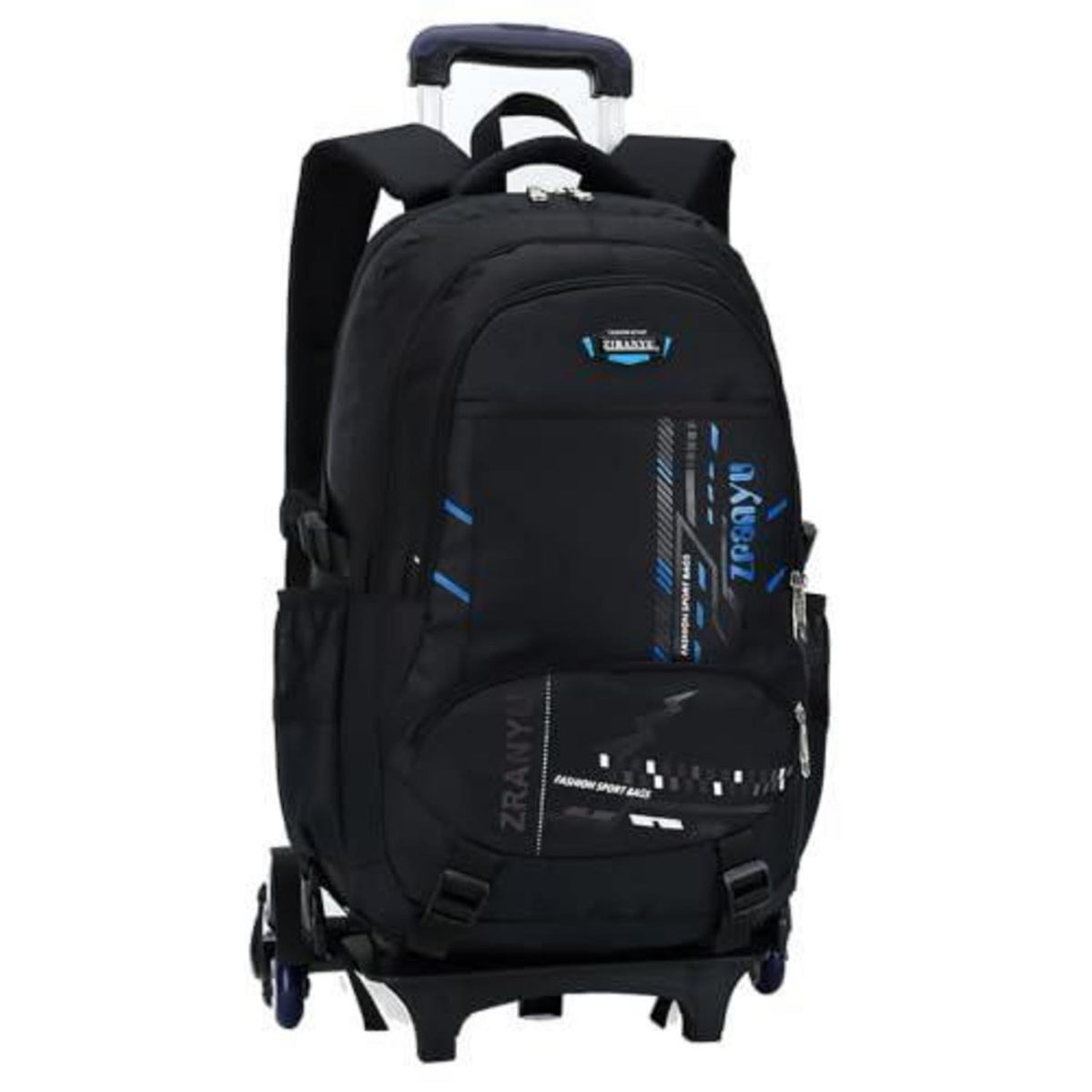 Rucksack mit Rollen für Kinder – Schultasche mit Trolley, Blau