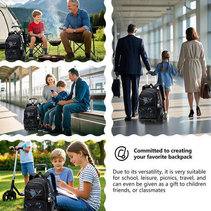 Rucksack mit Rollen für Kinder – Schultasche mit Trolley