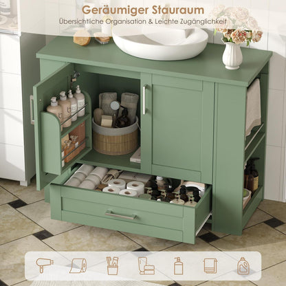 Waschbeckenunterschrank Grün mit Soft-Close Türen