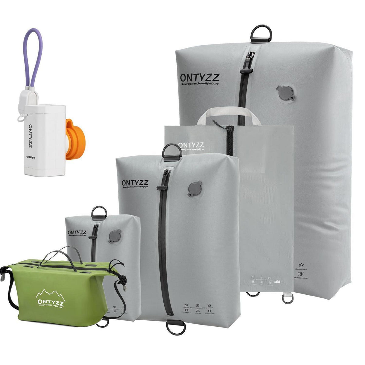 Koffer Organizer Set 5-teilig mit Vakuumbeuteln & Pumpe