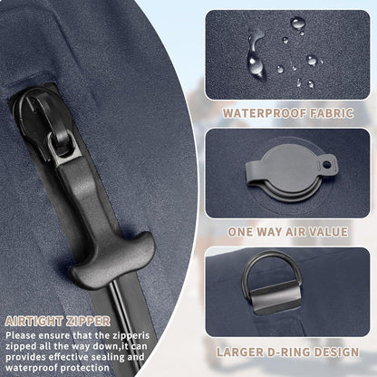 Koffer Organizer Set 4er Packwürfel mit Vakuumbeutel Blau
