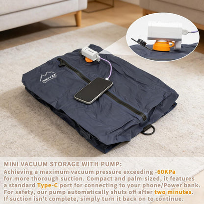 Koffer Organizer Set 4er Packwürfel mit Vakuumbeutel Blau