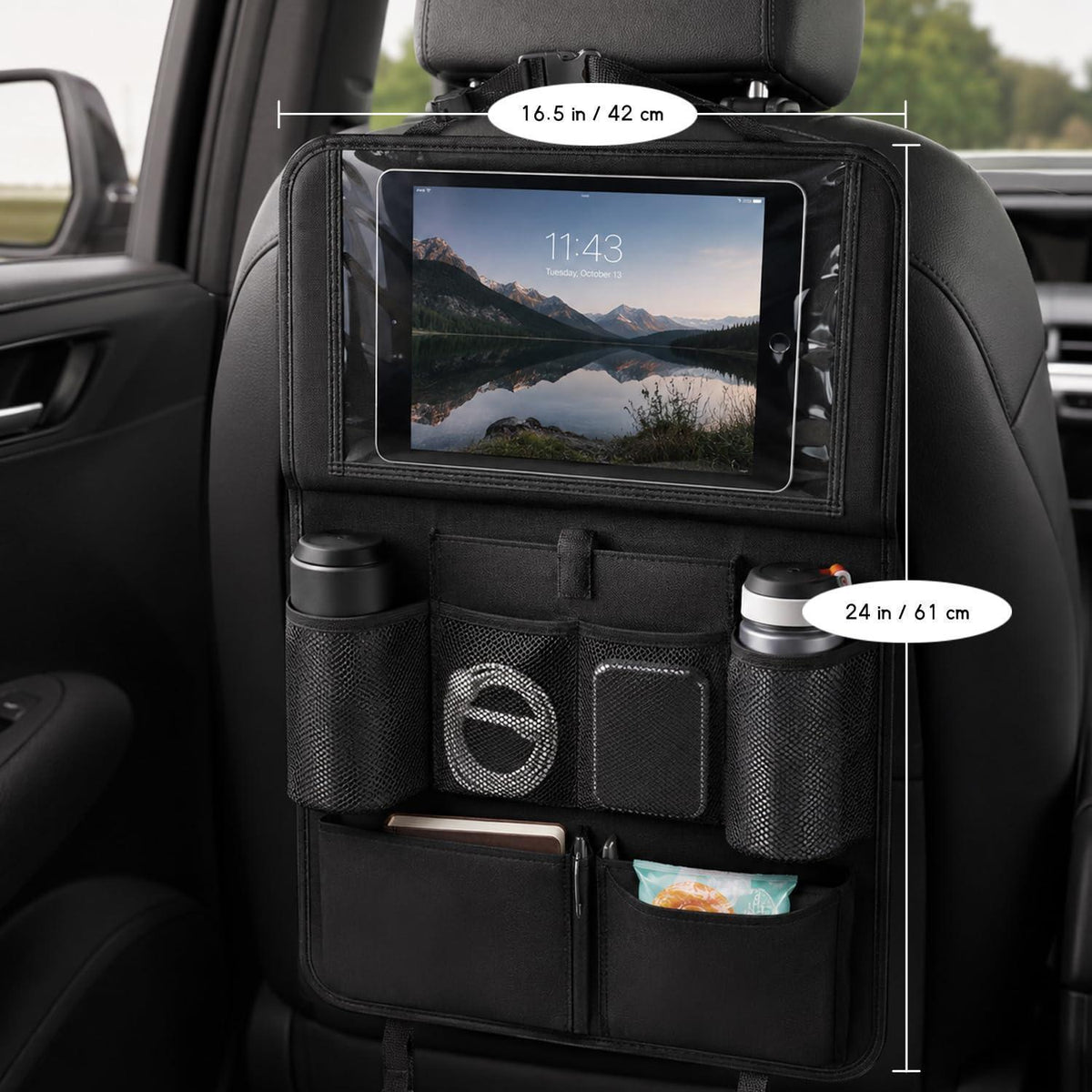 2x Autositz Organizer Kinder mit Klapptisch & Tablet-Halterung