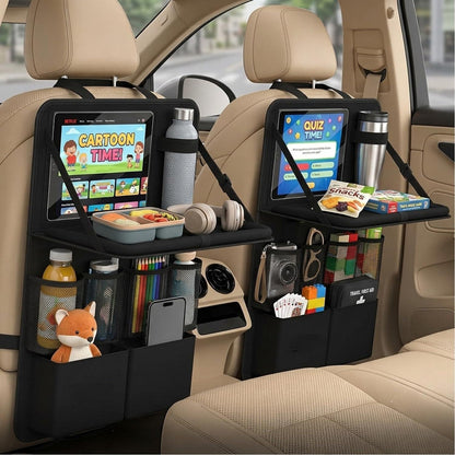 2x Autositz Organizer Kinder mit Klapptisch & Tablet-Halterung