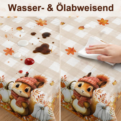 Kürbis Tischdecke Rechteckig – Herbstdeko für Thanksgiving