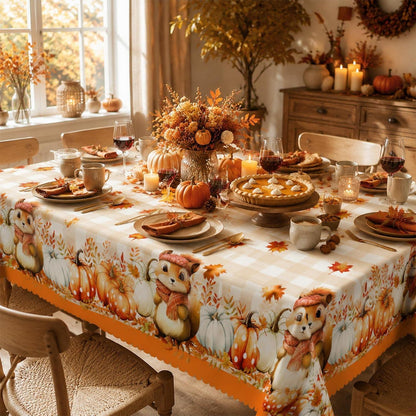 Kürbis Tischdecke Rechteckig – Herbstdeko für Thanksgiving