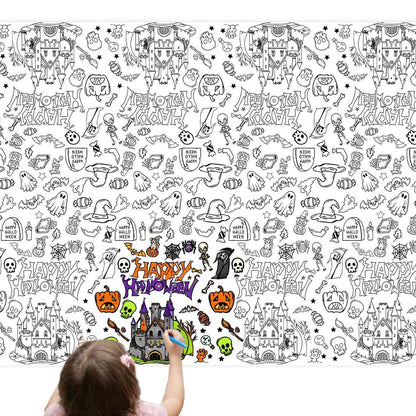Halloween Ausmal-Tischdecke interaktiv 137x274 cm