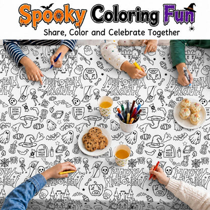 Halloween Ausmal-Tischdecke interaktiv 137x274 cm