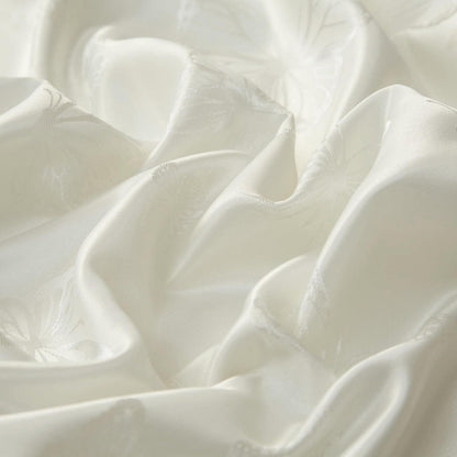 Satin Bettwäsche Set 135x200 Weiß Creme Schmetterling
