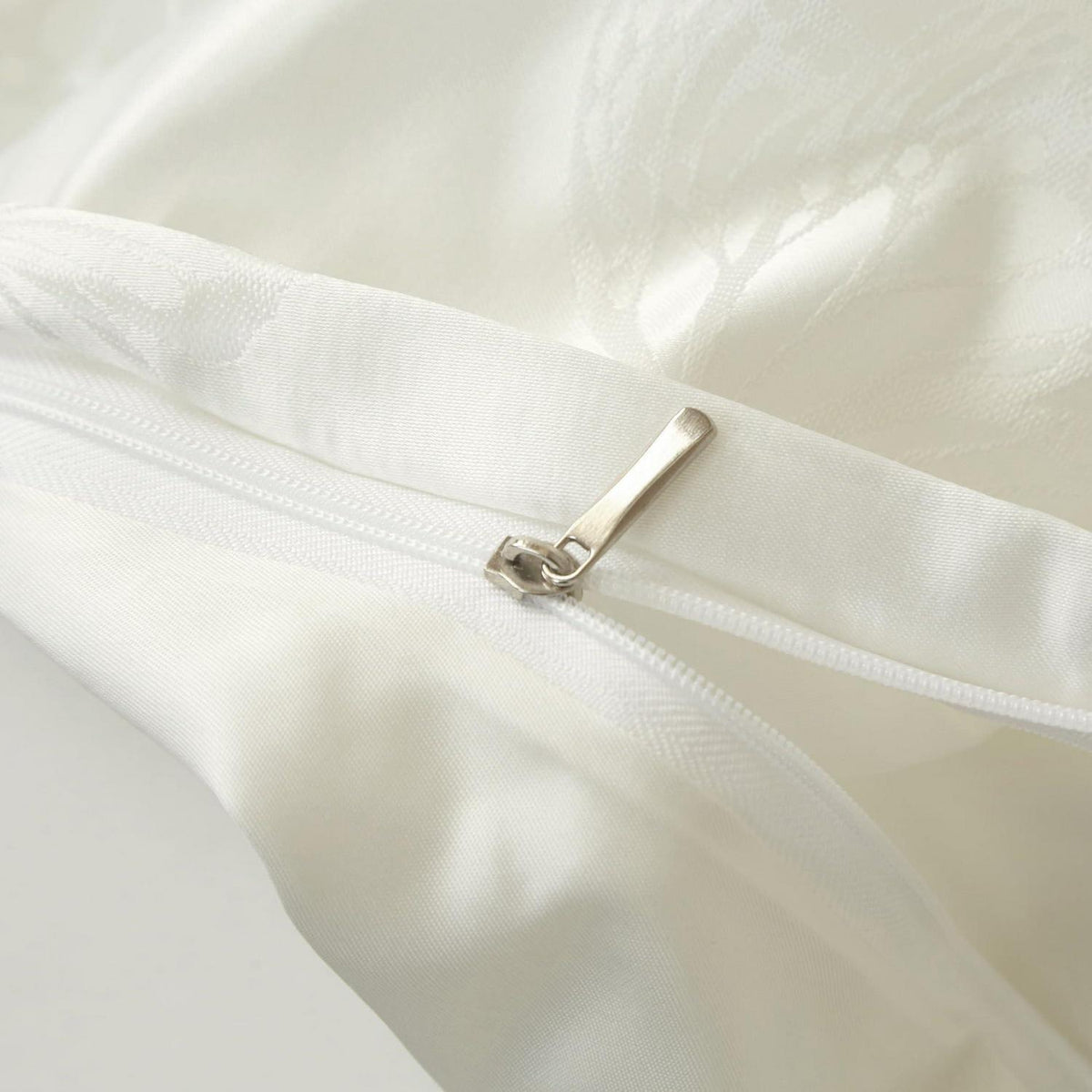 Satin Bettwäsche Set 135x200 Weiß Creme Schmetterling