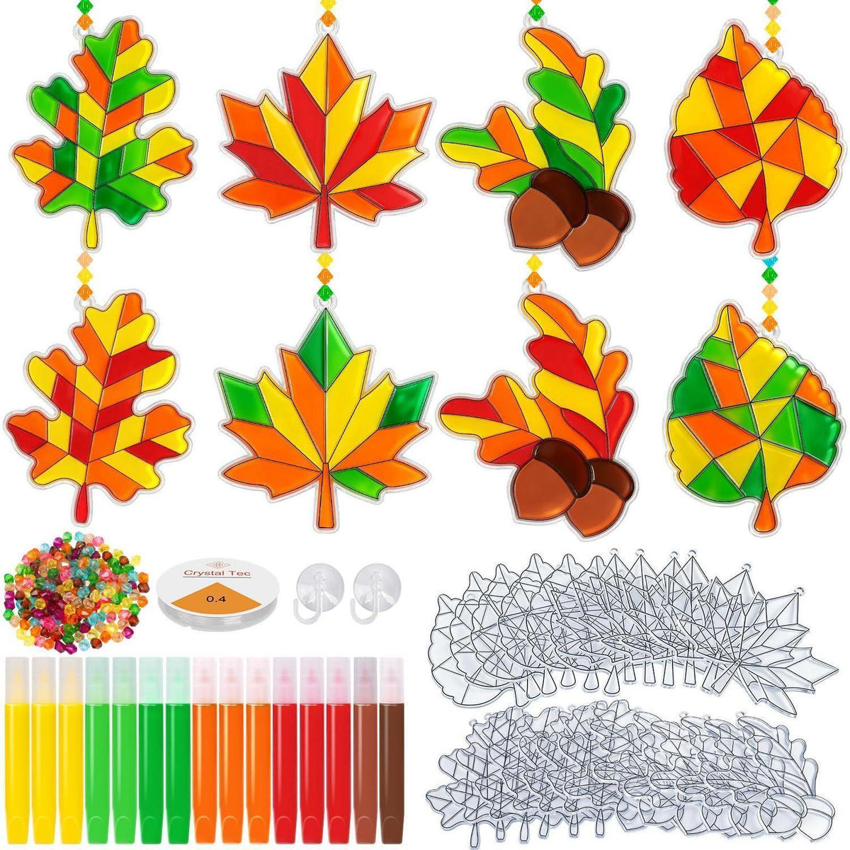 Herbst Kinder Bastelset Ahornblatt Fensterdeko zum Bemalen