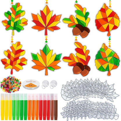 Herbst Kinder Bastelset Ahornblatt Fensterdeko zum Bemalen