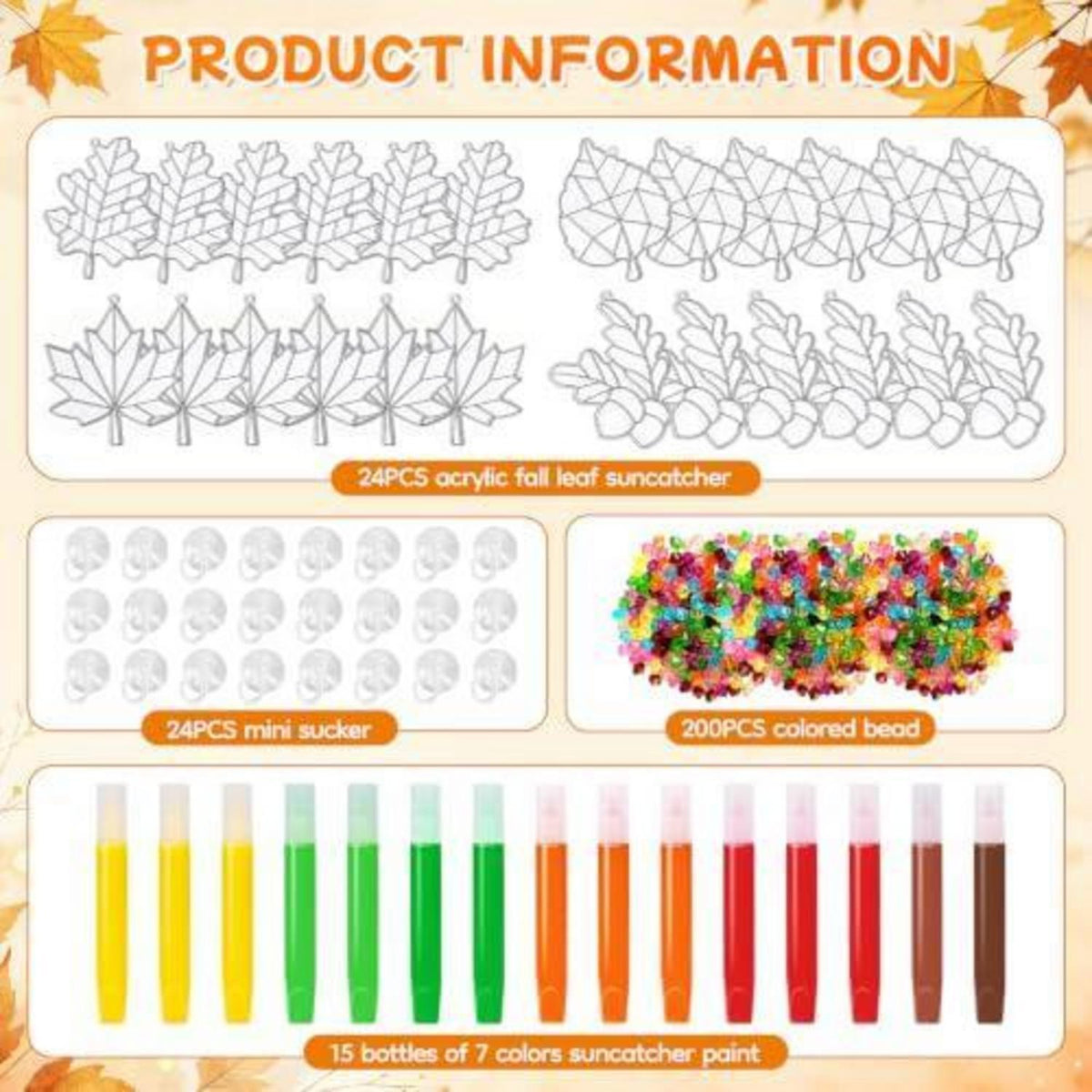 Herbst Kinder Bastelset Ahornblatt Fensterdeko zum Bemalen