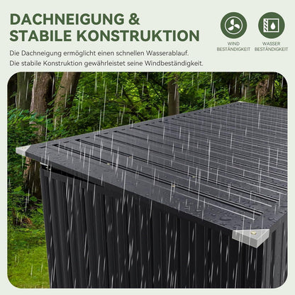 Gerätehaus Metall 150x117x80 mit Türen & Deckelzug