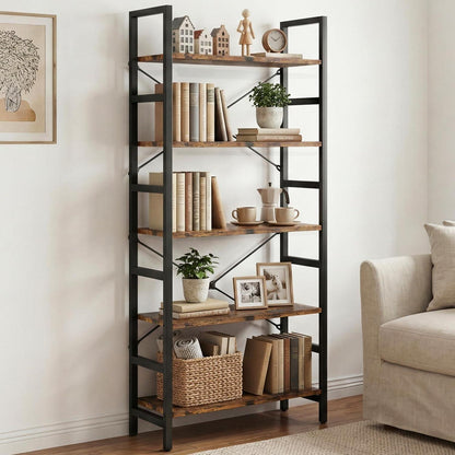 5-Ebenen Bücherregal | Standregal für Küche & Wohnzimmer