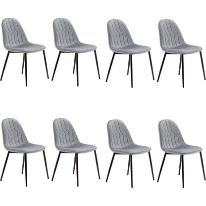 YOUDENOVA Esszimmerstühle 4er Set, Grau, Samt & Metall