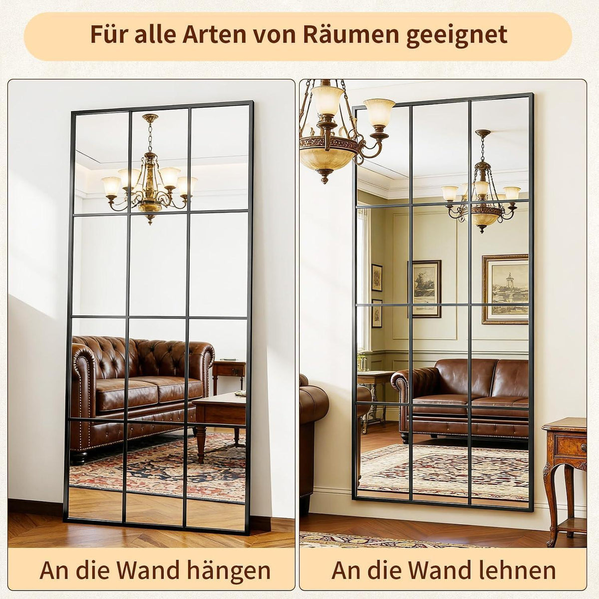Großer Standspiegel 175x65 cm – Dekorativ & Vielseitig