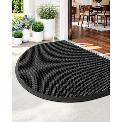 Fußmatte Halbrund 43x76 cm - Rutschfest & Schmutzfang für Draußen