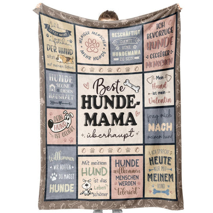 Personalisierte Kuscheldecke für Hundemamas – Weich & Flauschig