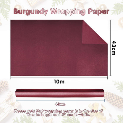Geschenkpapier Burgunderrot 43 cm x 10 m für alle Anlässe
